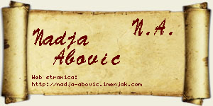 Nadja Abović vizit kartica